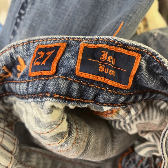 Rock Revival Jen Boot Distressed Jeans Flap Pockets Size 27 - Picture 6 of 6